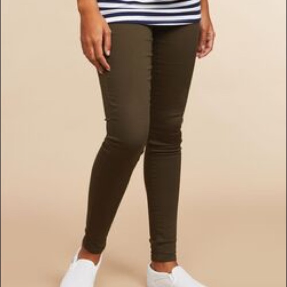 Olive green maternity jeggins